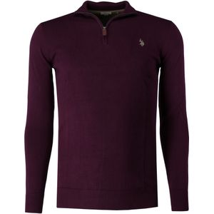 U.S. Polo Assn. Half-Zip Sweater paars, Effen