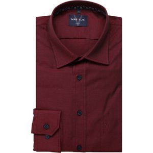 Marvelis Casual Overhemd donkerrood, Faux-uni