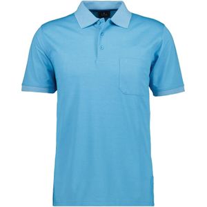 RAGMAN Softknit Polo shirt Korte mouw lichtblauw