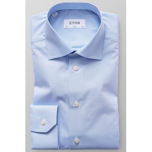 ETON Slim Fit Overhemd lichtblauw/wit, Vichy ruit