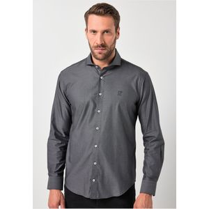 JP1880 Overhemd zwart, Effen
