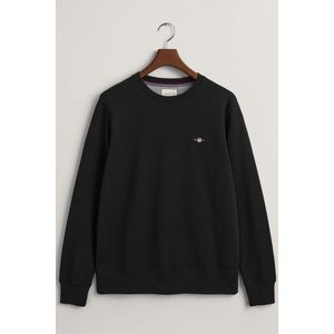 GANT Shield Sweatshirt ronde hals zwart, Effen