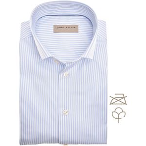 John Miller Overhemd lichtblauw, Gestreept