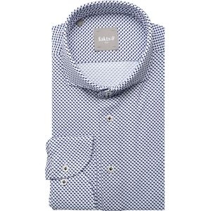 fakts Leisure Overhemd blauw/wit, Motief