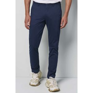 Meyer M5Slim Fit Chino blauw, Effen