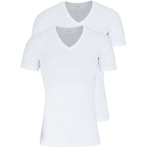 Marvelis T-Shirt V-hals Dubbel pak wit, Effen