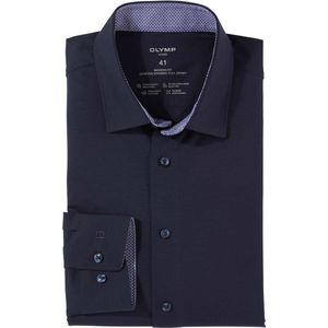 OLYMP Luxor 24/Seven Dynamic Flex Modern Fit Jersey shirt marine, Effen