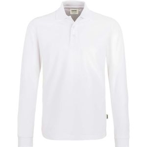 HAKRO 820 Regular Fit Poloshirt lange mouw wit, Effen