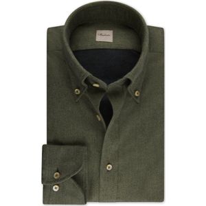 Stenströms Flanellen Overhemd groen, Effen