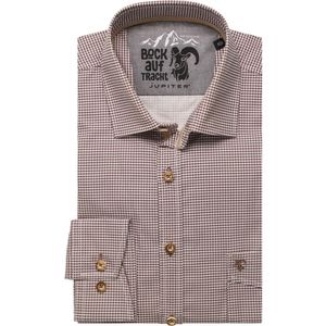 Jupiter Traditioneel overhemd middenbruin, Motief