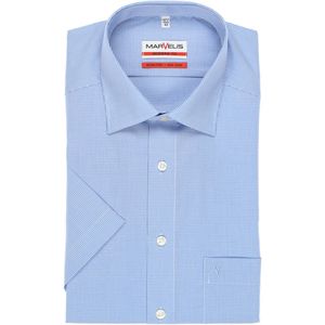 Marvelis Modern Fit Overhemd Korte mouw blauw/wit