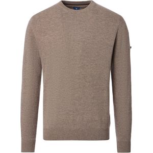 Redmond Casual Trui ronde hals bruin, Effen