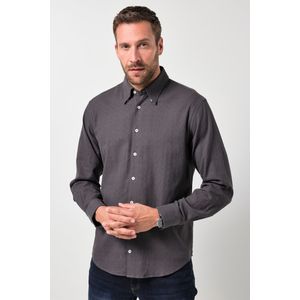 JP1880 Flanellen Overhemd zwart, Bedrukt