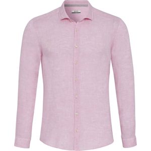 Pure Linnen Overhemd roze, Effen