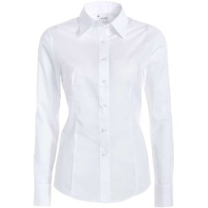 OLYMP Tendenz Comfort Fit Dames Overhemd wit, Effen