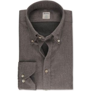 Stenströms Flanellen Overhemd bruin, Effen