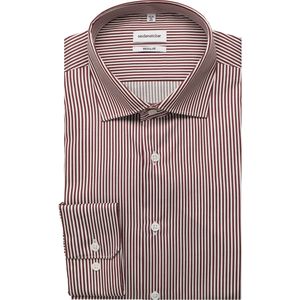 Seidensticker Overhemd wijnrood, Gestreept