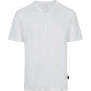 TRIGEMA Comfort Fit T-Shirt Henley kraag wit, Effen