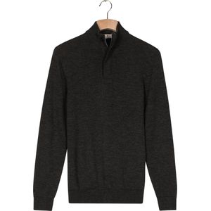 Thomas Maine Half-Zip Sweater grijs, Effen