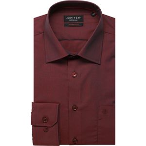Jupiter Overhemd wijnrood, Effen