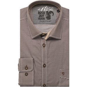 Jupiter Traditioneel overhemd middenbruin, Motief