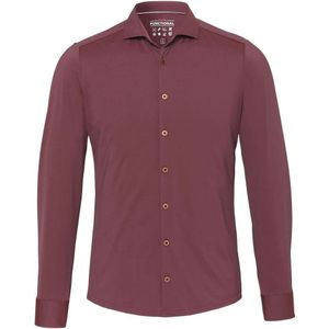 Pure Functional Slim Fit Jersey shirt bordeaux, Effen