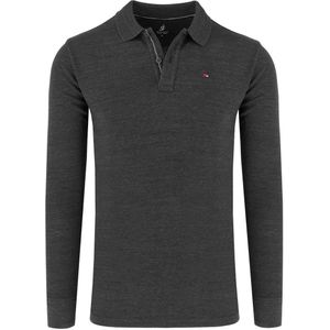Jupiter Poloshirt lange mouw antraciet, Effen
