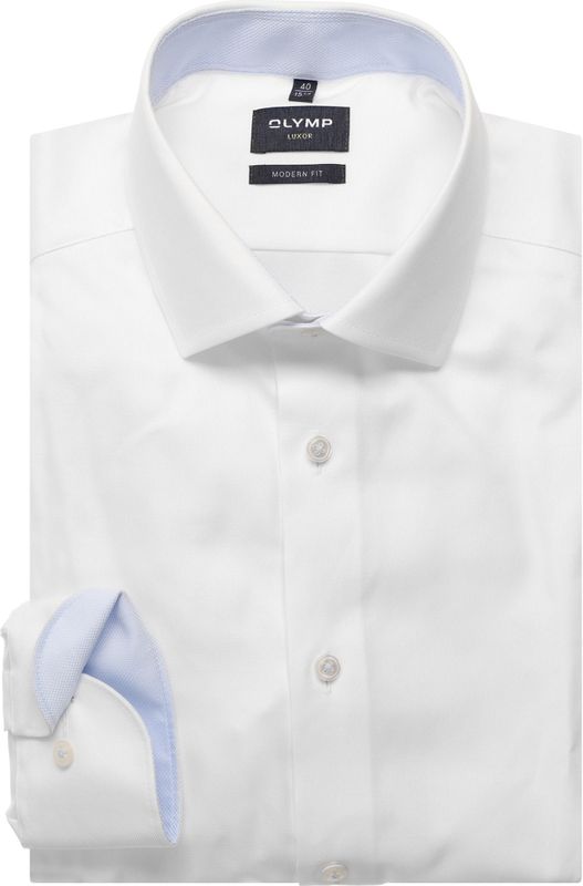 OLYMP Luxor Overhemd wit, Effen