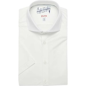 Pure Functional Slim Fit Jersey shirt wit, Effen