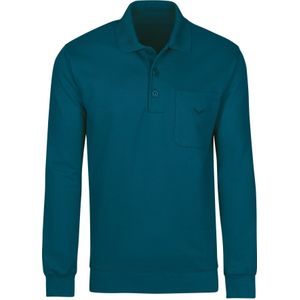 TRIGEMA Poloshirt lange mouw benzine, Effen