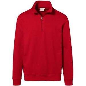 HAKRO 451 Half-Zip Sweater rood, Effen