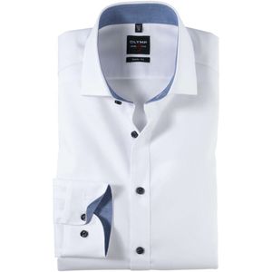 OLYMP Level Five Body Fit Overhemd wit, Gestructureerd