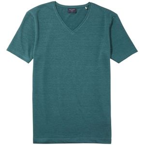OLYMP Casual Regular Fit T-Shirt V-hals kristalgroen, Effen