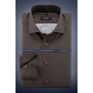 OLYMP SIGNATURE Tailored Fit Overhemd blauw/groen/geel, Motief