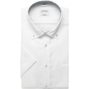 Seidensticker - Businessoverhemd - Wit - Regular 1/2 Button-down Kraag Structuur