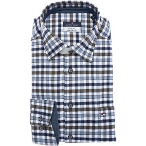 Jupiter Casual Overhemd olijf, Ruit