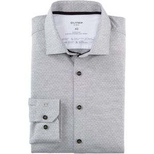 OLYMP No. Six 24/Seven Super Slim Jersey shirt olijf, Motief