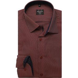 Marvelis Overhemd donkerrood, Faux-uni