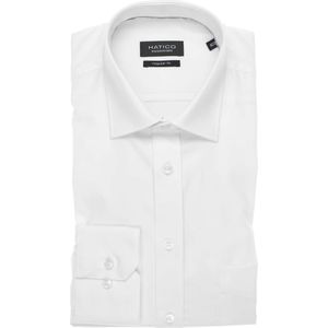 Hatico Regular Fit Overhemd wit, Effen