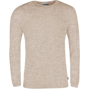 Kronstadt Cable Sweatshirt ronde hals zand, Effen