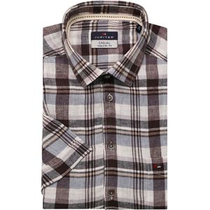 Jupiter Casual Overhemd Korte mouw middenbruin