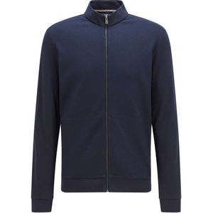 BOSS Regular Fit Sweatjacket donkerblauw, Effen