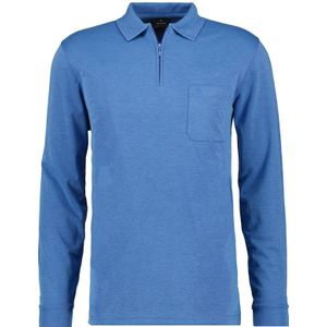 RAGMAN - Poloshirt - Aqua - Lange Mouwen - Regular Fit - Katoenmix
