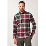 JP1880 Flanellen Overhemd wijnrood, Ruit