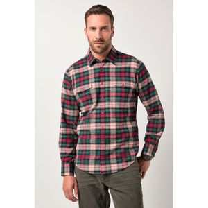 JP1880 Flanellen Overhemd wijnrood, Ruit