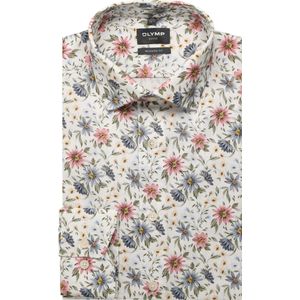 OLYMP Luxor Overhemd wit, Bedrukt