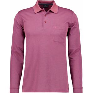 RAGMAN Poloshirt lange mouw rood, Effen