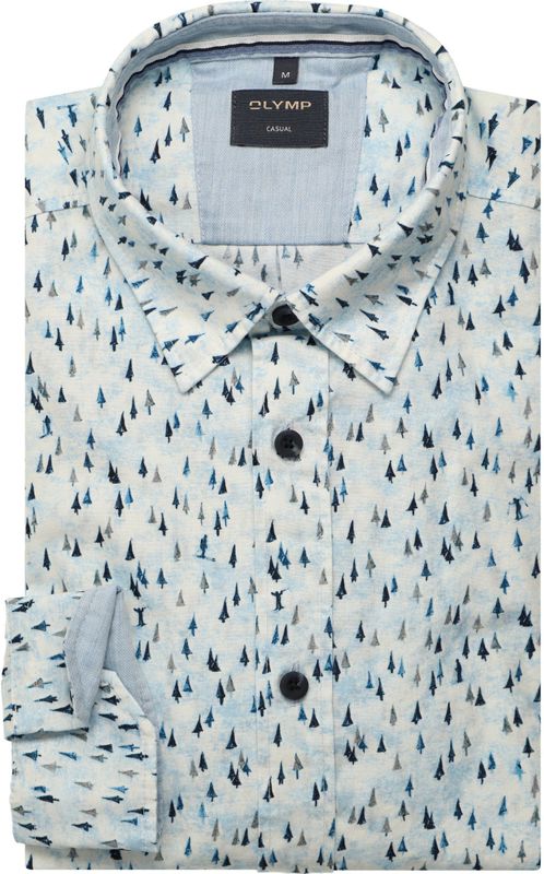 OLYMP Casual Overhemd marine, Bedrukt