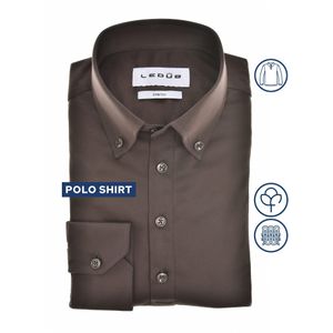 Ledȗb Jersey shirt bruin, Effen