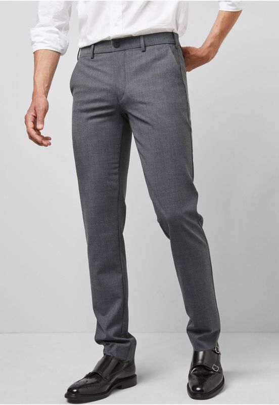 MEYER - Chino - Donkergrijs - Slimfit - Lang/maxi
